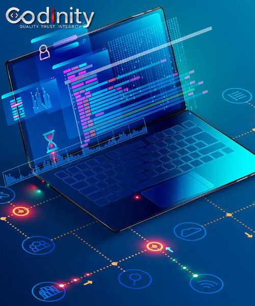 Codinity creative team working on graphic design projects